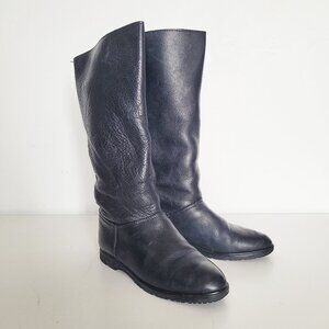 Roots Tall Black Leather Boots - Size 6